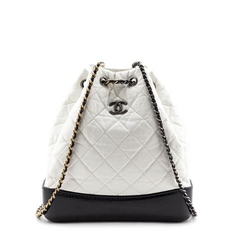 chanel white quilted bag|off white chanel backpack.